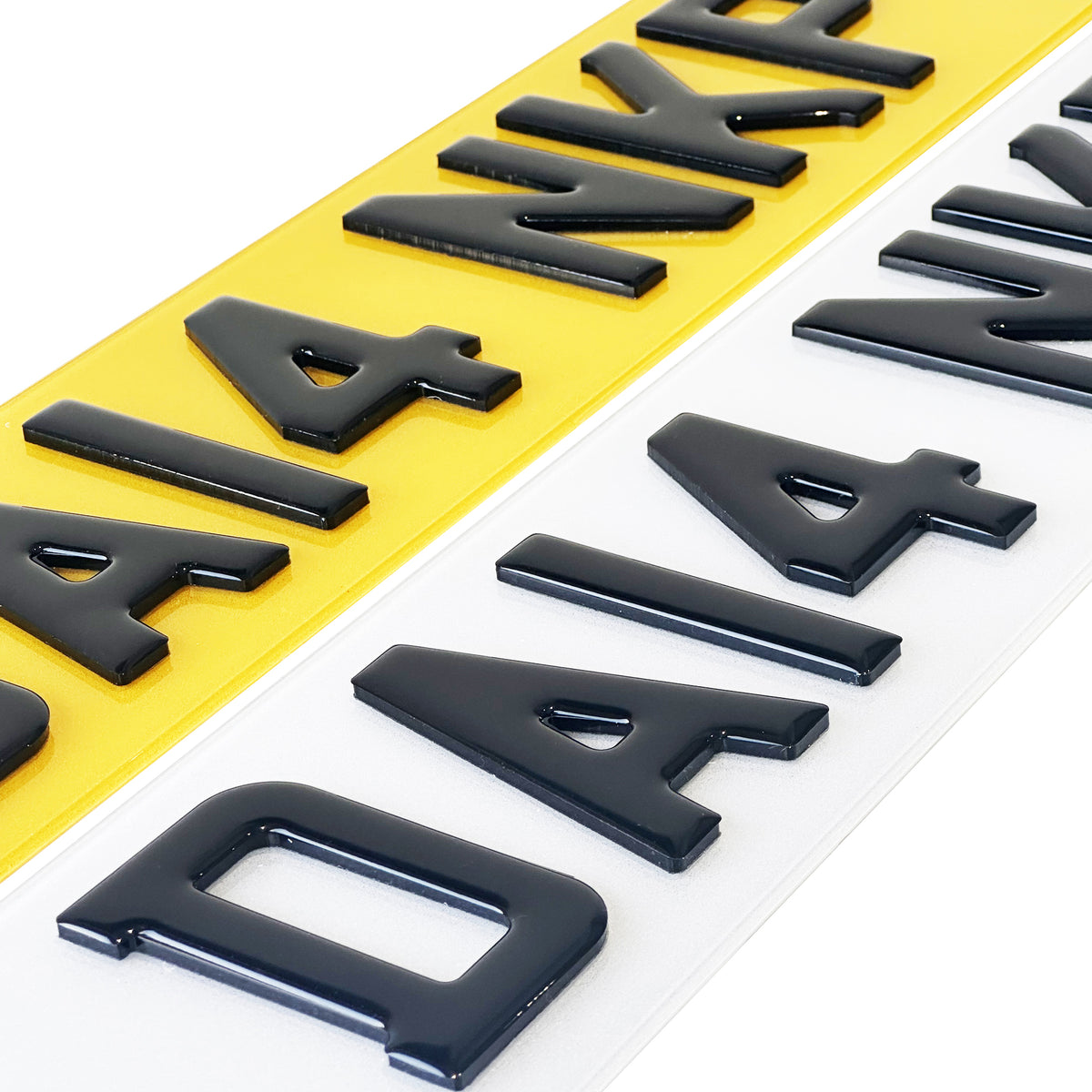 Pair Of 4D 3mm Acrylic Number Plates, Gloss Black, Road Legal Plates, –  Leigh Number Plates